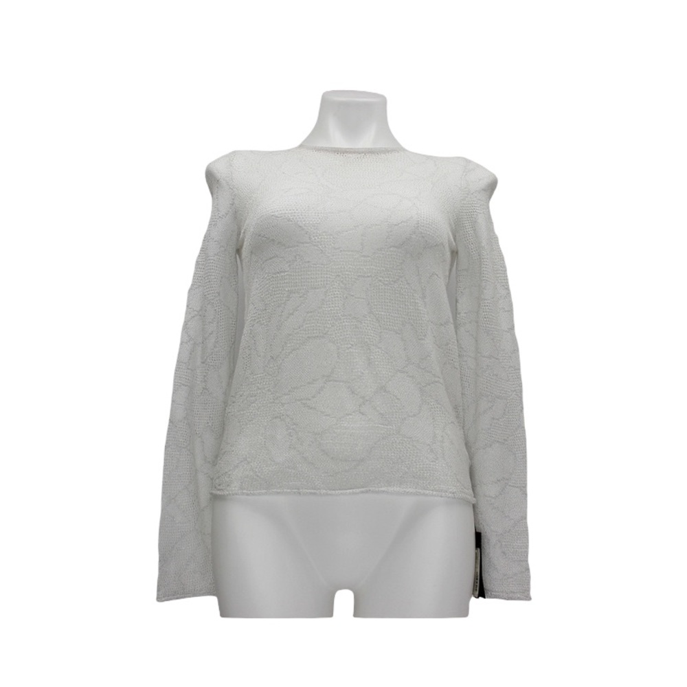 Academia White Embellished Knitted Sweater Size XS